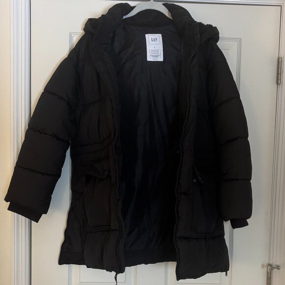 GAP Woman's ColdControl Max Puffer Coat Size L in color True Black - Picture 3 of 5